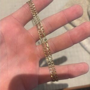 22 inch 3.5 mm 10kt yellow gold/ white gold